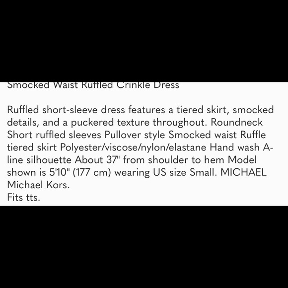 MICHAEL Michael Kors Crinkled Gauze Ruffle Dress - Picture 3 of 3